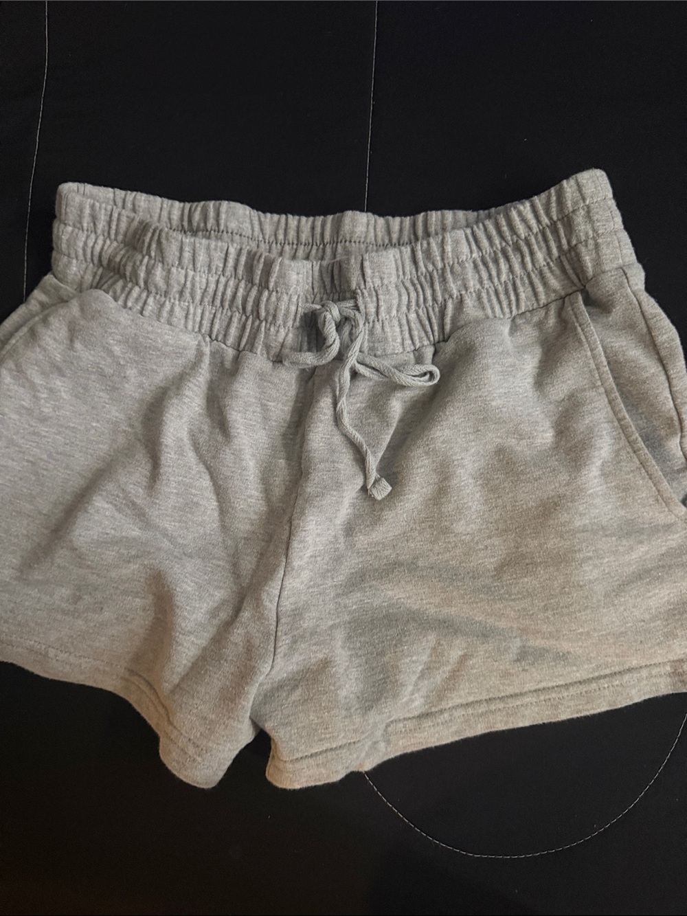 Rosio Light Gray Drawstring Athletic Shorts
